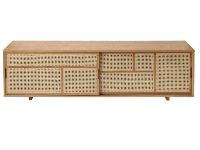 Capture_cdb2c322-f16d-47f5-91f6-e03b508a0bf4.png TEAK WOOD CANE TV UNIT - Image 1