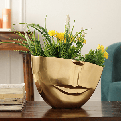 The Amused Gold Face Vase