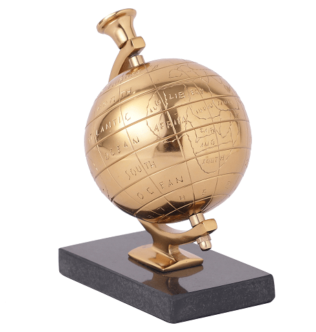 Miniature Metal Earth Gold with Black Marble Base
