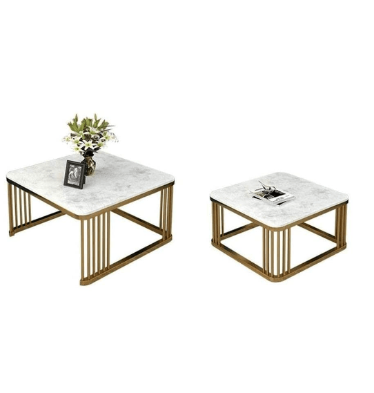 Square Coffee Tables,2 Square Nesting Table Set Coffee Table with Storage Open Shelf for Living Room