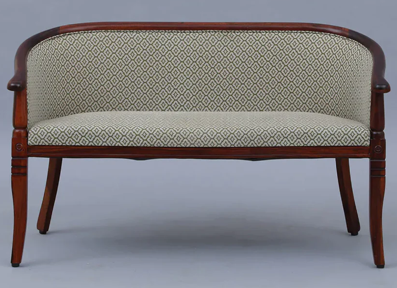 Sheesham Wood 2 Seater Sofa In Scratch Resistant Honey Oak Finish