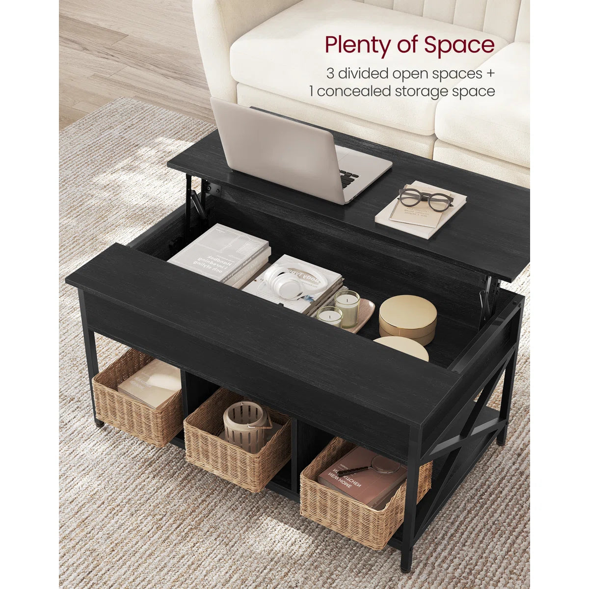 Carnagall Lift Top Coffee Table with Storage