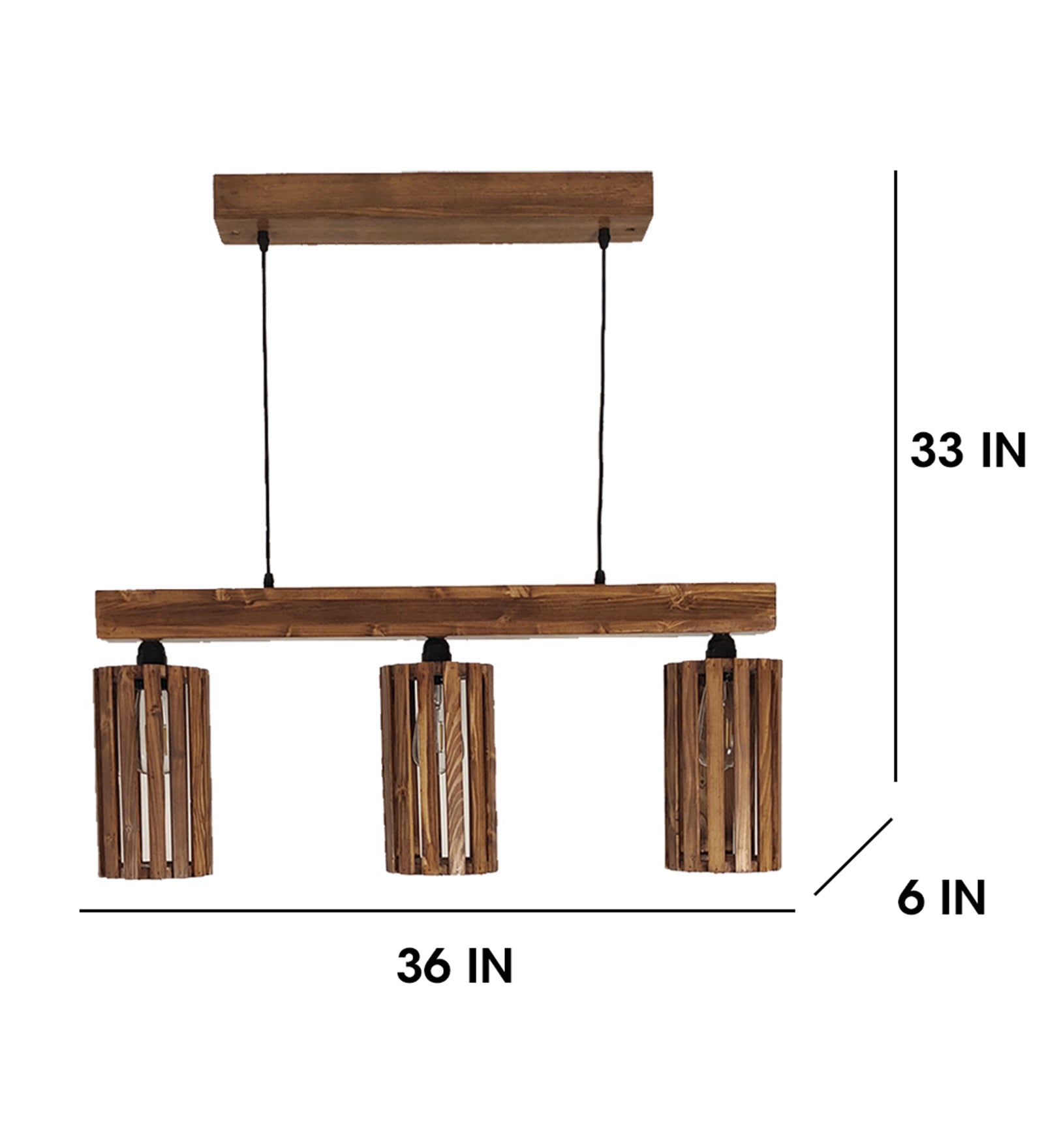 Abacus Brown Wooden 3 Series Hanging Lamp