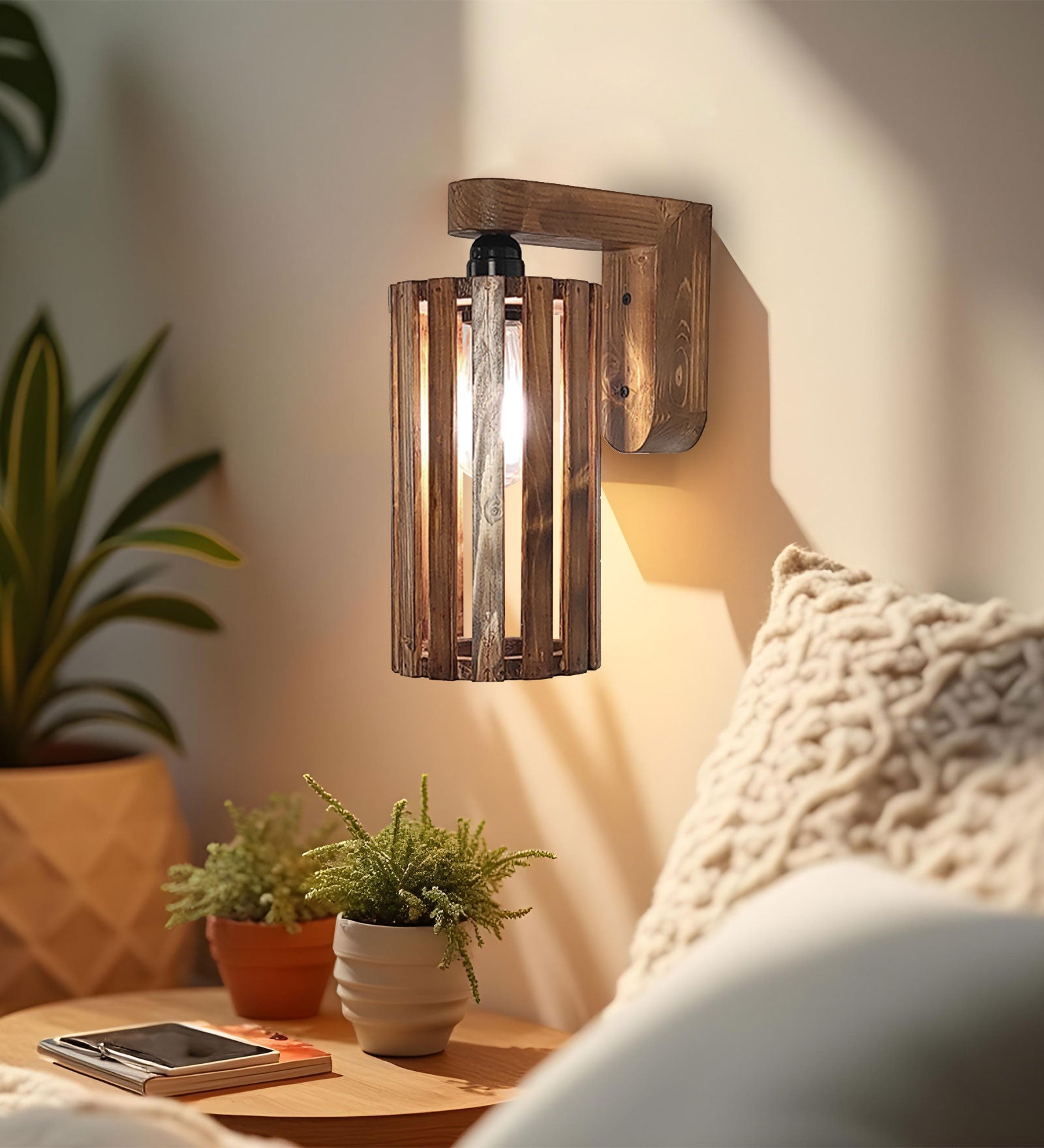 Casa Brown Wooden Wall Light (BULB NOT INCLUDED)