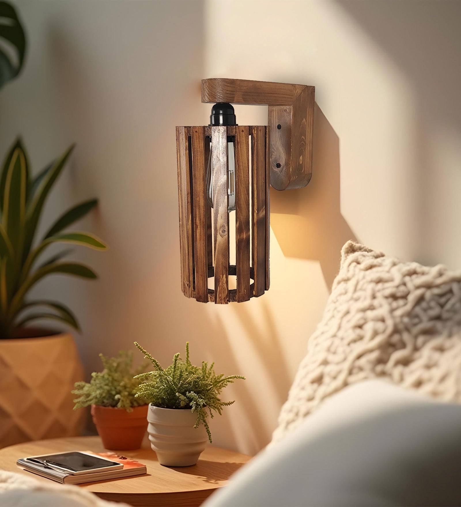 Casa Brown Wooden Wall Light (BULB NOT INCLUDED)