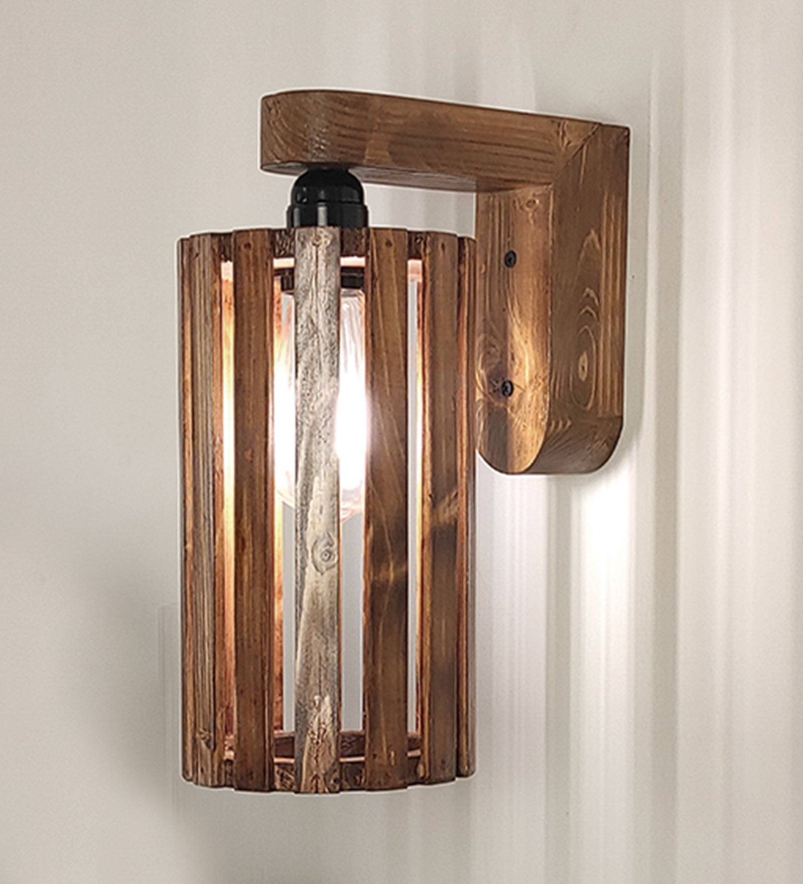 Casa Brown Wooden Wall Light (BULB NOT INCLUDED)