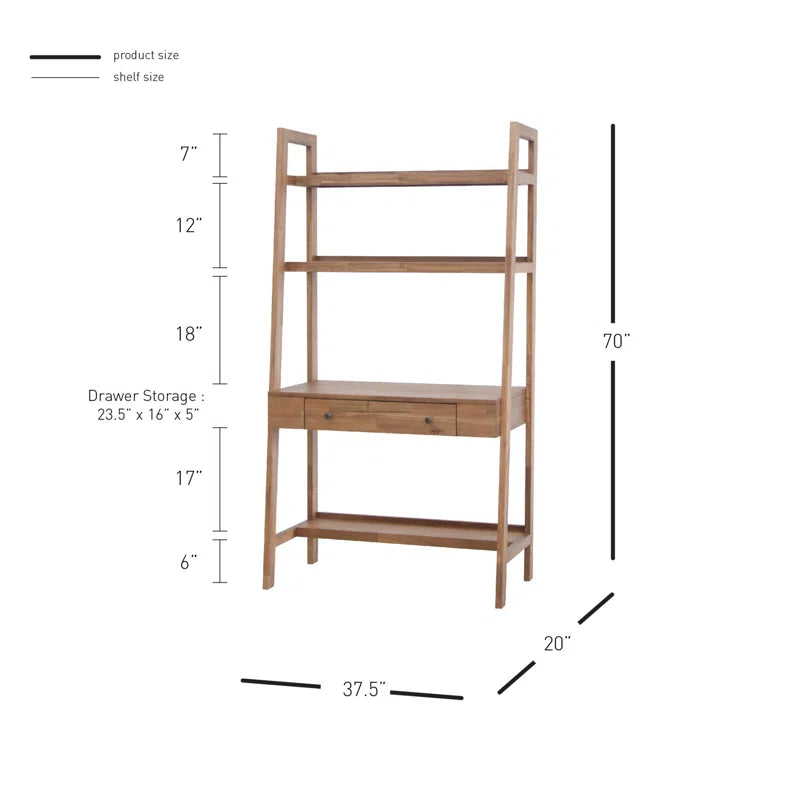 Solid Wood Base Leaning / Ladder Desk