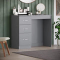 Vanity Desk, Wood Makeup Dressing Table ,Modern Bedroom Dressing Table with 3 Large Drawers for Kids Women Girls,(Grey)