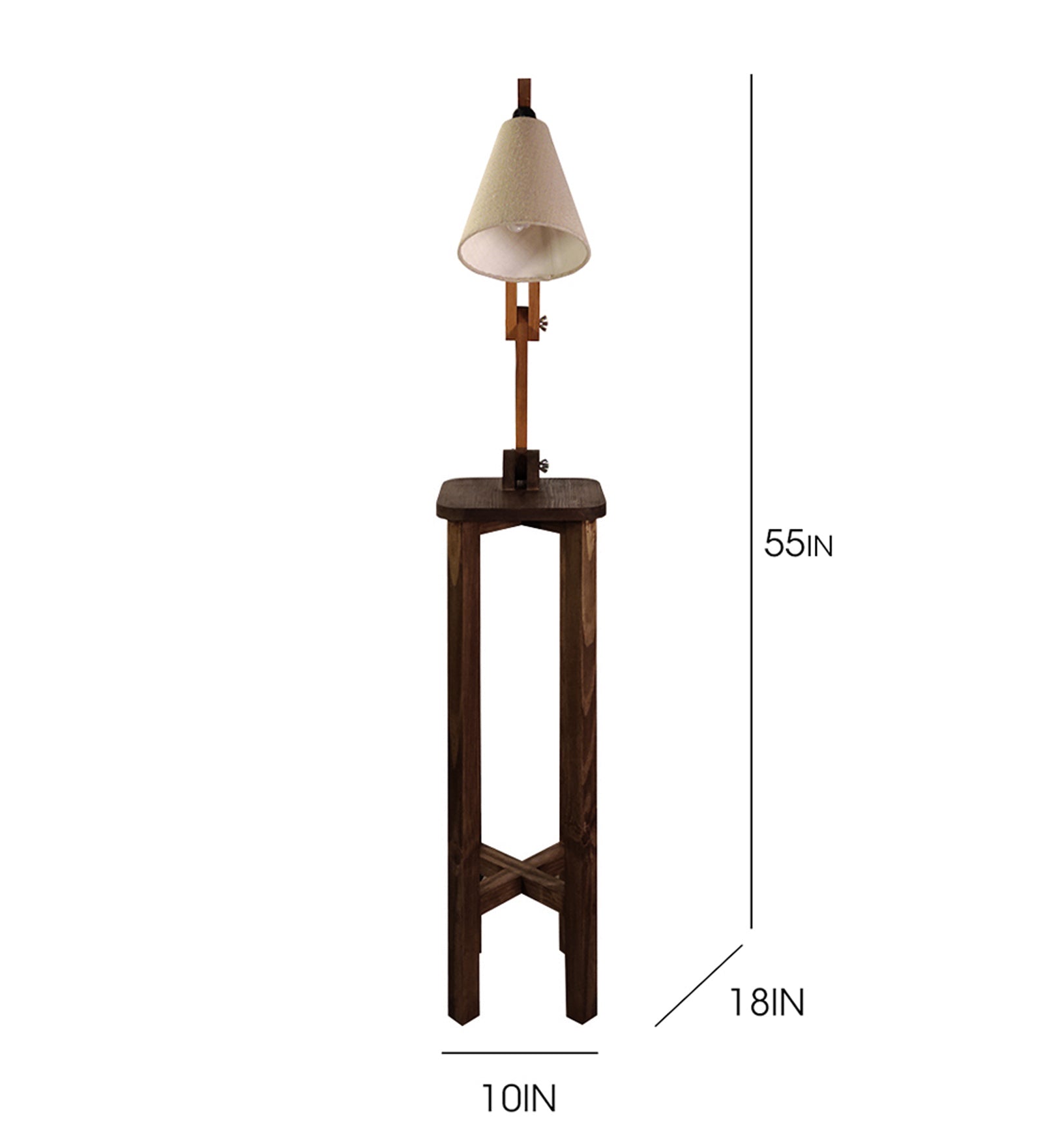 Centaur Wooden Floor Lamp with Beige Fabric Lampshade (BULB NOT INCLUDED)