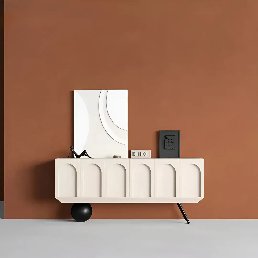 Ouch Cart Forma Console Table – Modern Luxury Storage Console with Arched Shutter Design