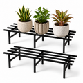Horizontal Metal Pot Stand (Set of 2 ) 76x24x18 Cm | Rust-Proof Matte Powder-Coated Pot Stand for Big Size Plants | Supports Up to 200 Kg| Ideal for Balcony, Outdoor and Indoor Plant Display