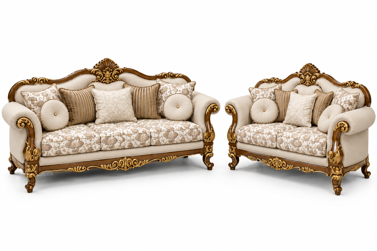 Luxury Classic Carved 3+2 Sofa Set