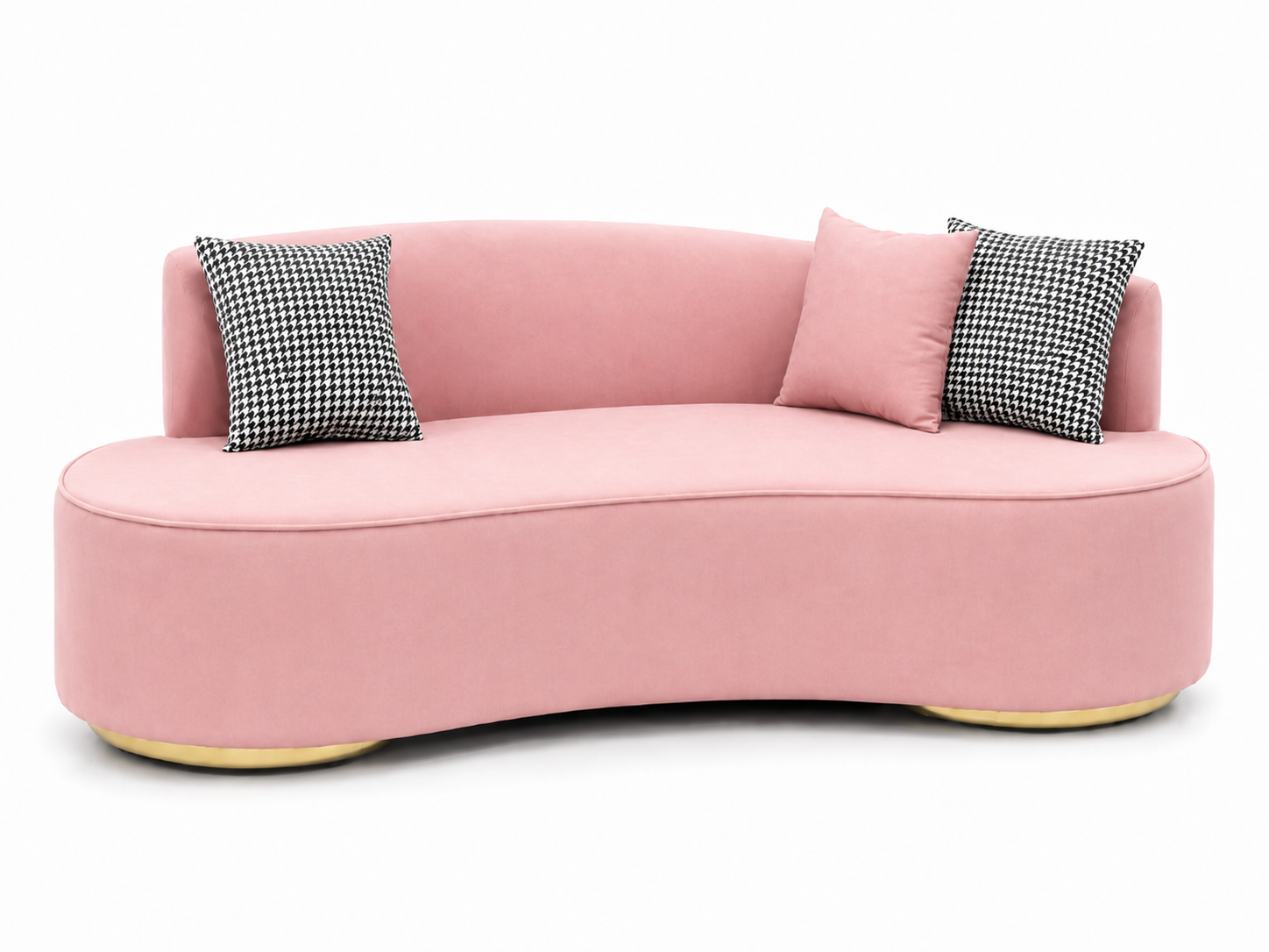 Boucle Fabric 3 Seater Curve Sofa In Melange Grey Colour