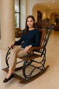 Wooden & Iron Rocking Chair Wooden Chair Swing Chair