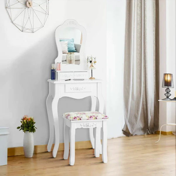 Harozertan Vanity dressing table design with miror with stool