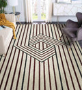 IVORY Wool & Viscose Canyan 8x10 Feet  Hand-Tufted Carpet - Rug