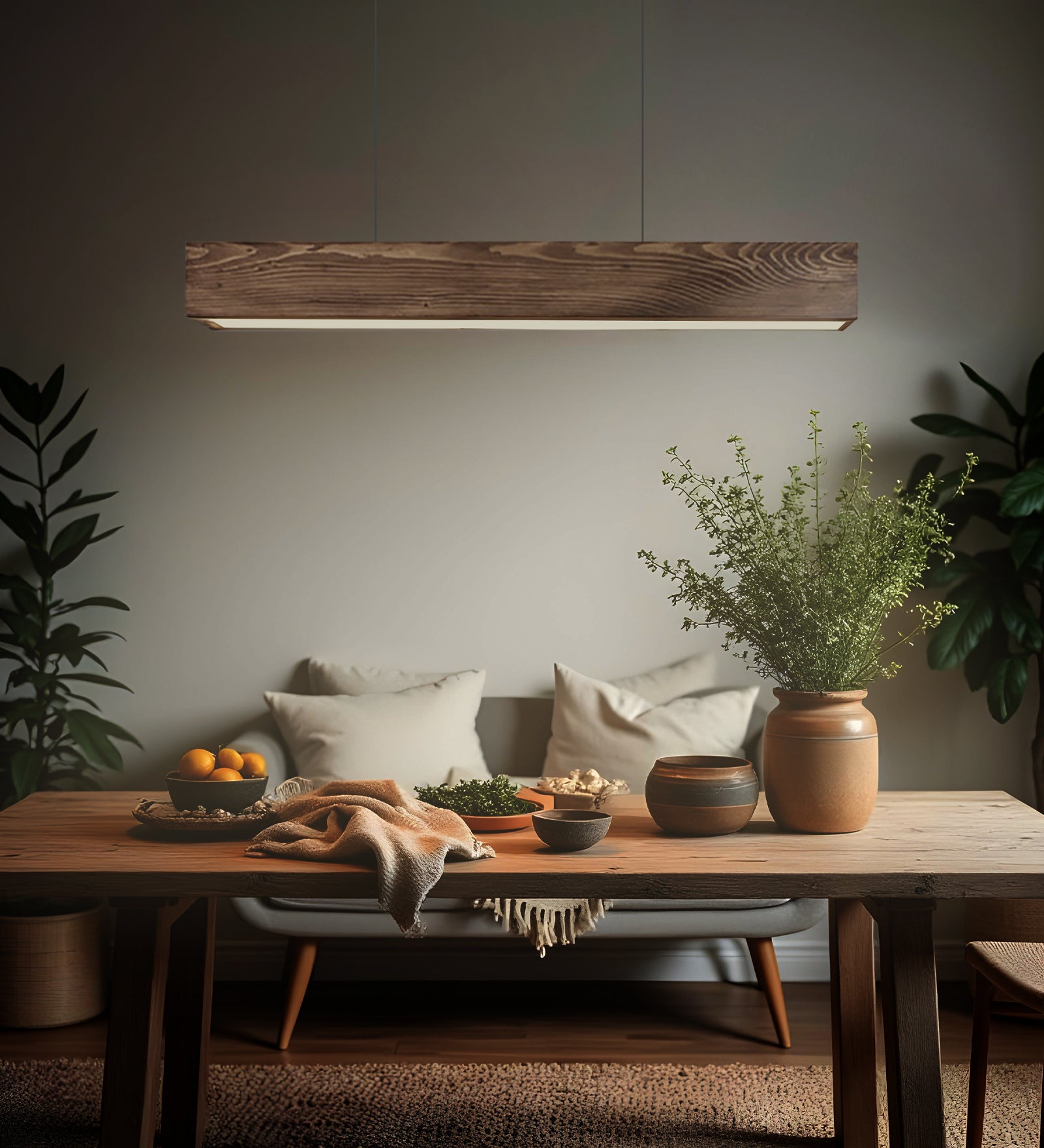 Clara 36 Brown Wooden LED Hanging Lamp