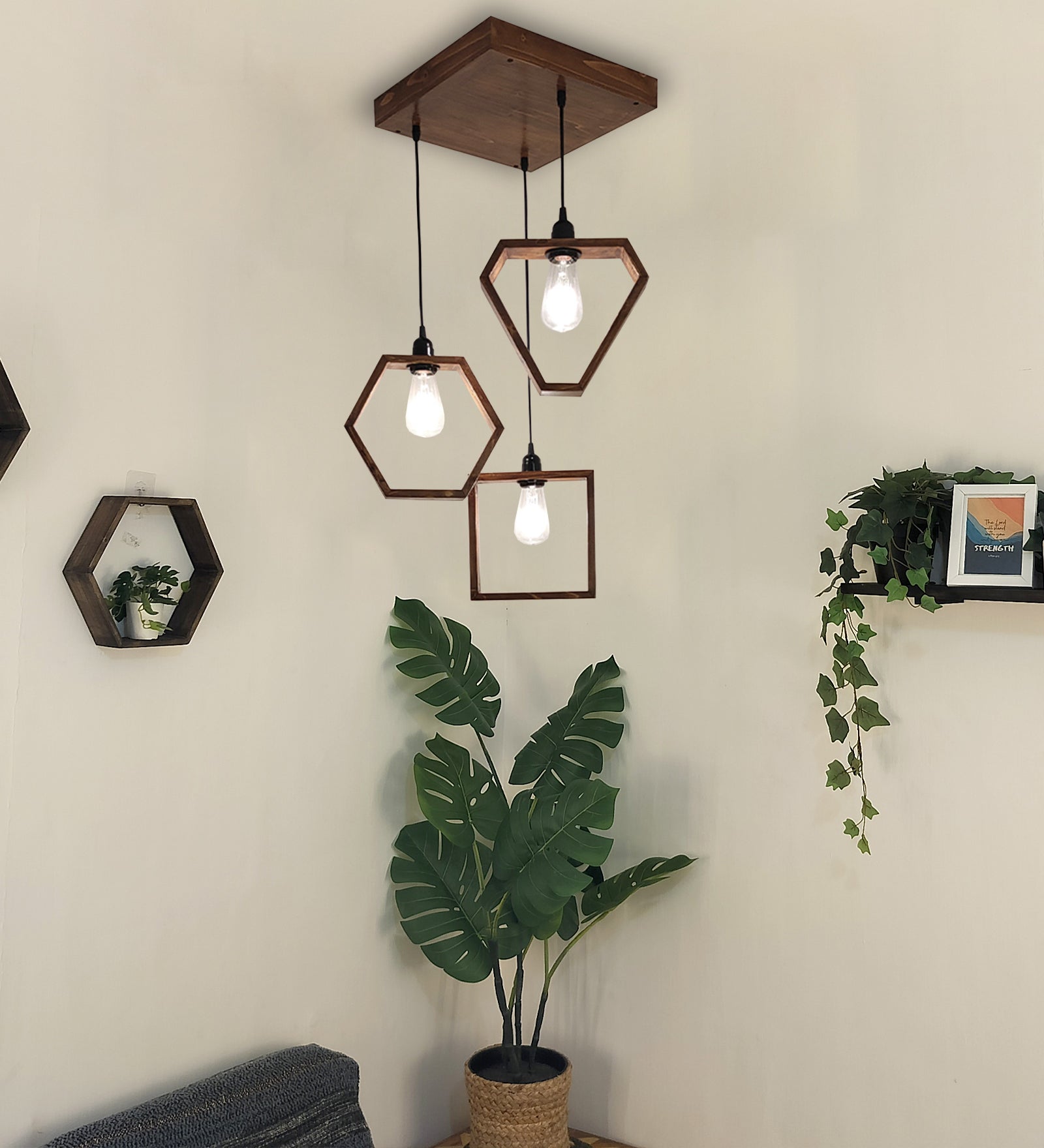 Clark Brown Cluster Hanging Lamp (BULB NOT INCLUDED)