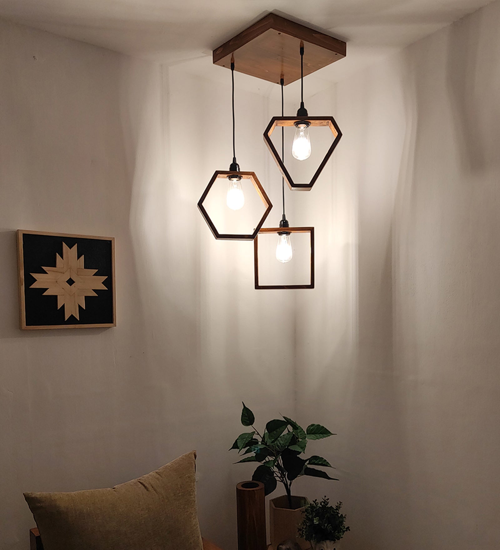 Clark Brown Cluster Hanging Lamp (BULB NOT INCLUDED)