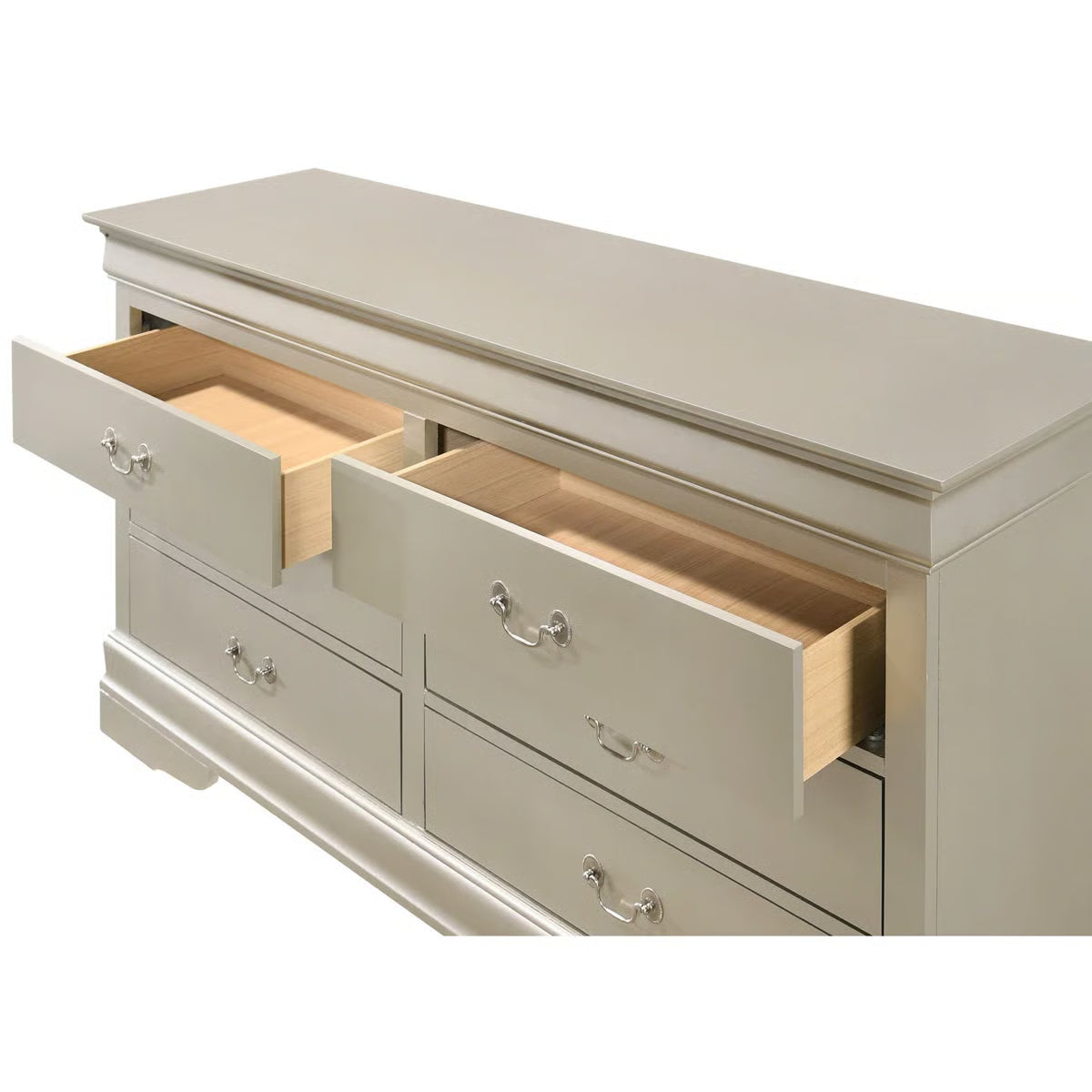 Silver Champagne Classic Dresser – Traditional Chest, Metal Gear Drawers & Elegant Design at OUCH CART  -OUCH CART |Dressing table