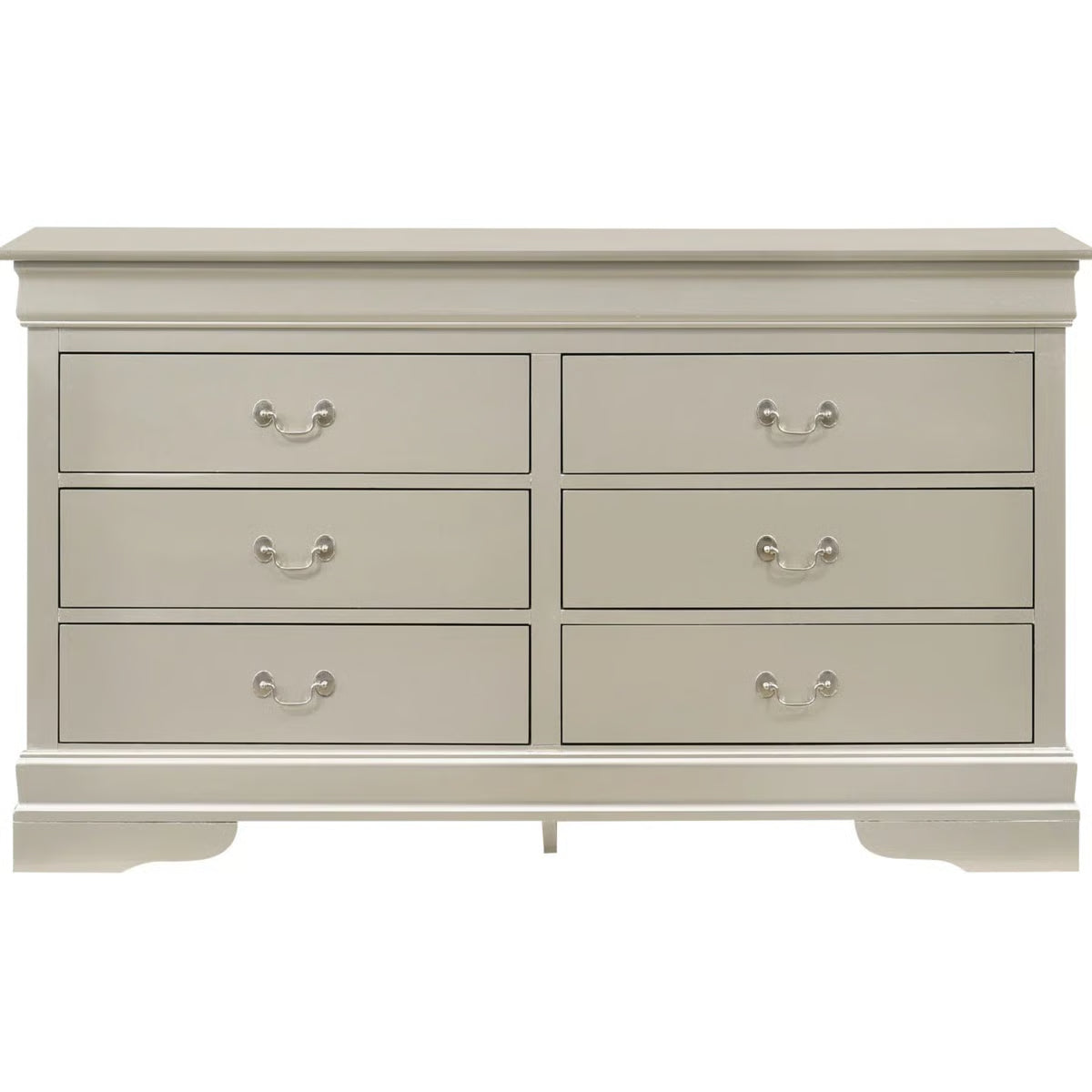 Silver Champagne Classic Dresser – Traditional Chest, Metal Gear Drawers & Elegant Design