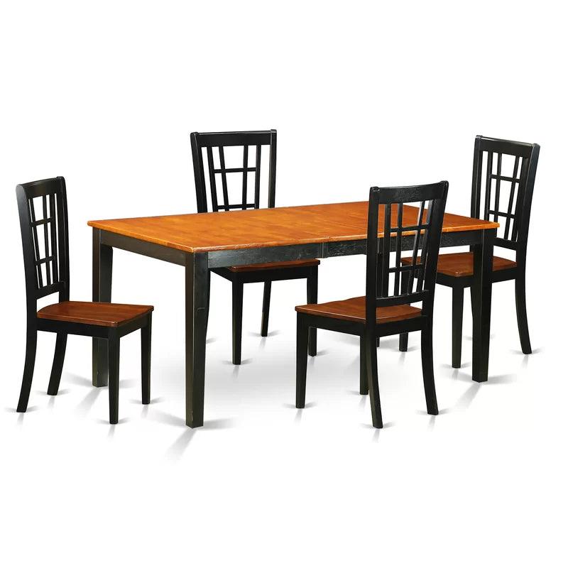 Extendable Solid Wood Dining Set - Ouch Cart 