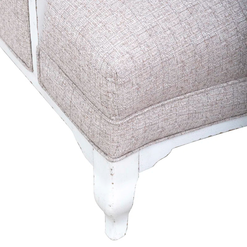 Colchester French Country Upholstered Armchair in Textured Linen Fabric