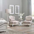 Colchester French Country Upholstered Armchair in Textured Linen Fabric