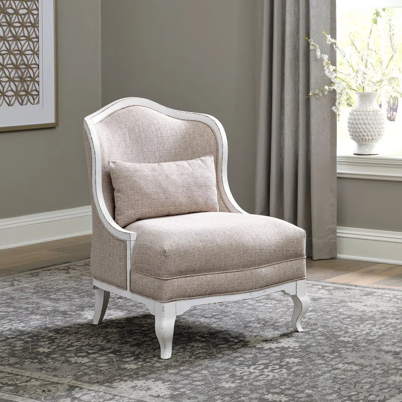  Colchester French Country Upholstered Armchair in Textured Linen Fabric