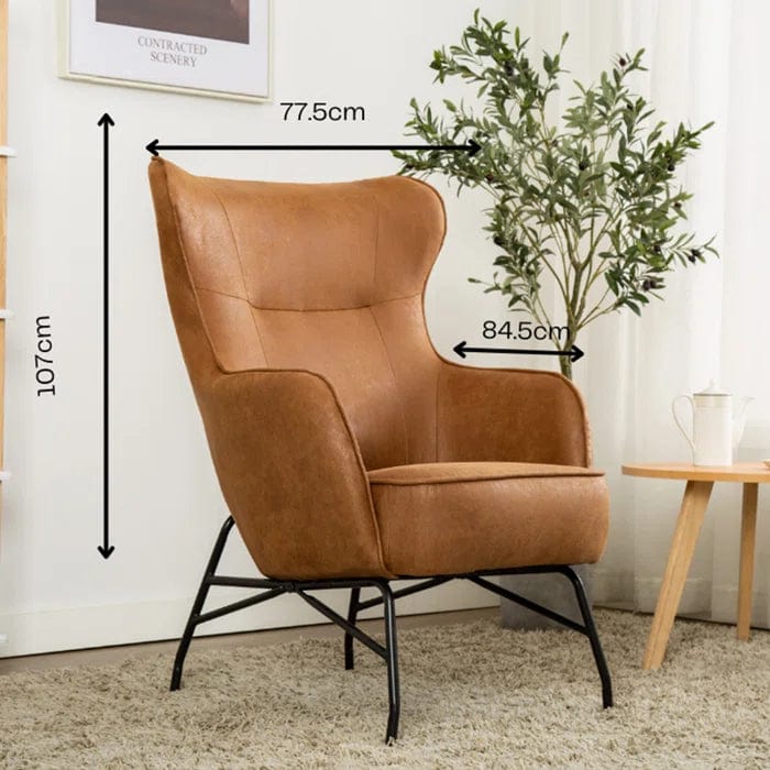 Colm Vegan Leather Wingback Chair