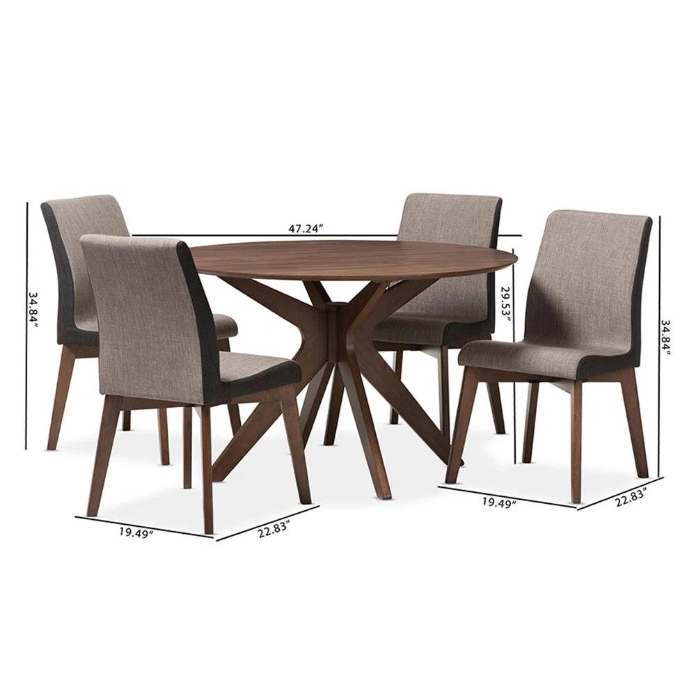 5 - Piece Solid Wood Pedestal Dining Set - Ouch Cart 