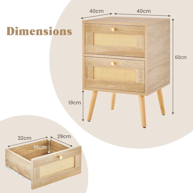 Dayha Manufactured Wood Bedside Table