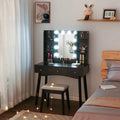 Brell Cross Vanity Set with dressing table design with Stool and Mirror