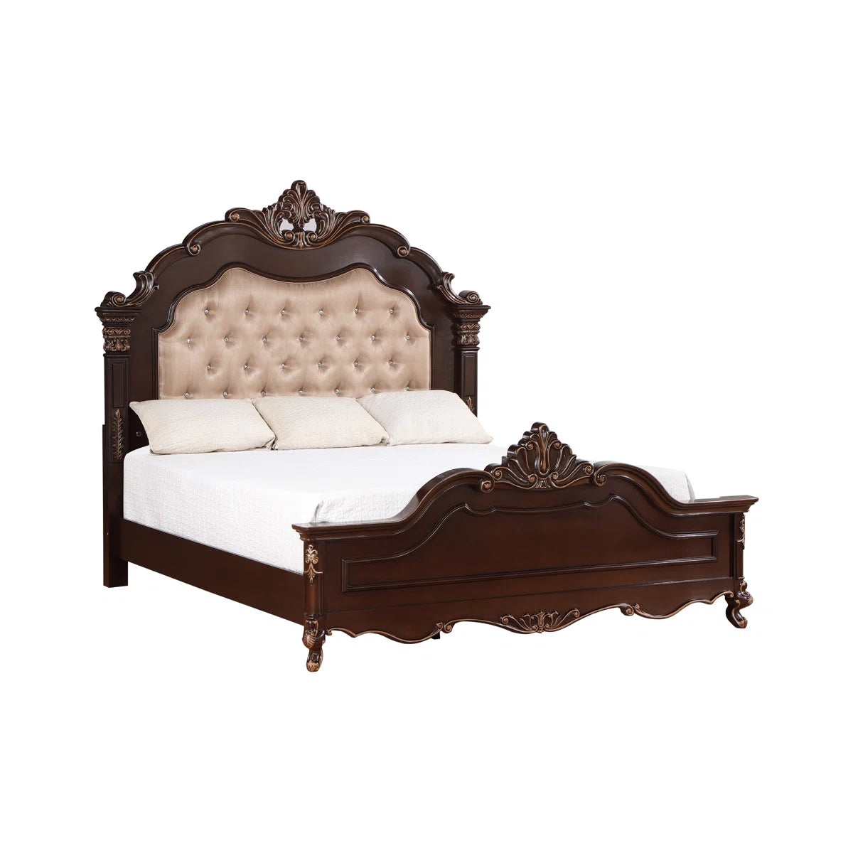 Constantine Wood Panel Bed in Cherry - OUCHCART | King size bed