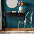 Dressing Table Wood Makeup Table, Vanity Set without Mirror and without Stool, Elegant Dressing Desk and Organizer, Ideal for Bedroom Bathroom (White) (Vanity Table)