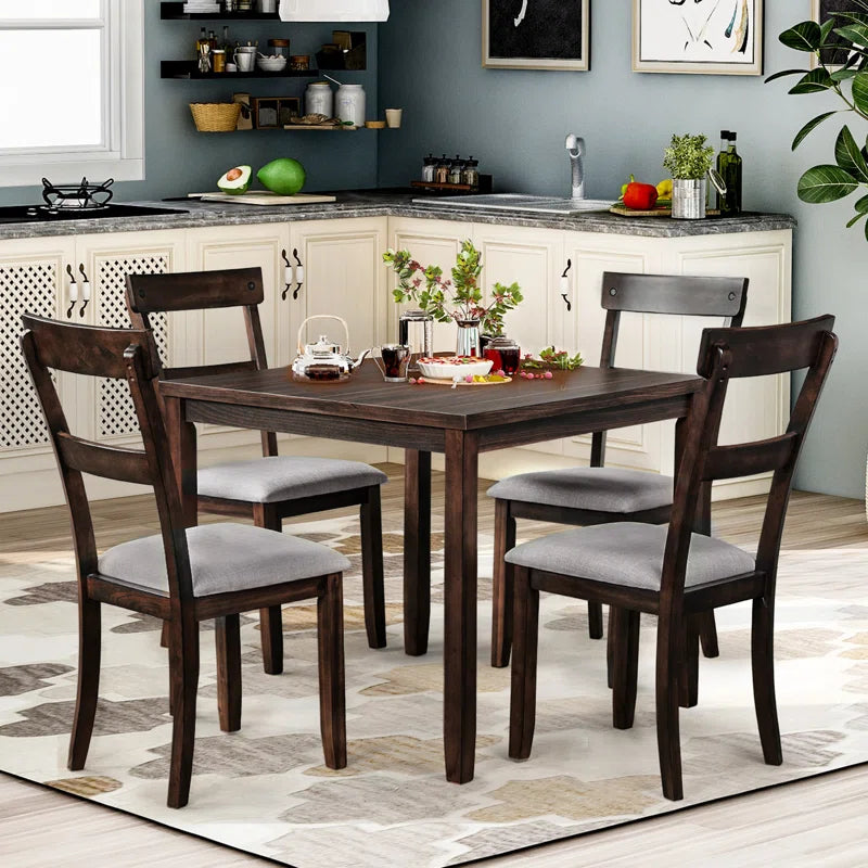 5 Piece Dining Set Square Dining Table Set Kitchen Set For 4