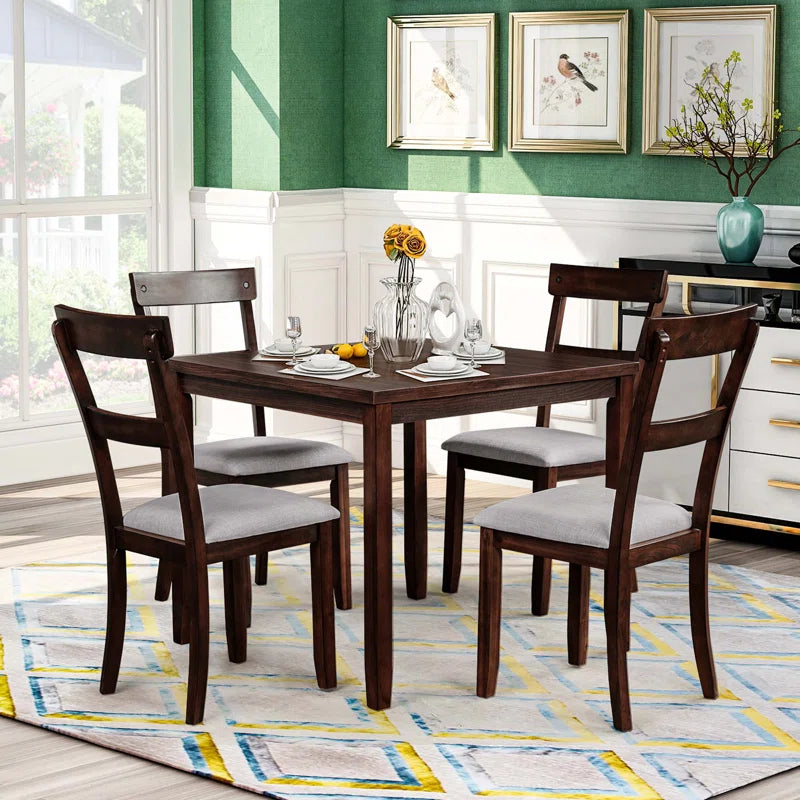 5 Piece Dining Set Square Dining Table Set Kitchen Set For 4