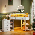 Corner Makeup Vanity Set with Mirror for Bedroom