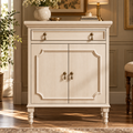 Cream Beige Wooden Sideboard Cabinet with 2 Doors & 1 Drawer  Vintage French Country Storage Furniture