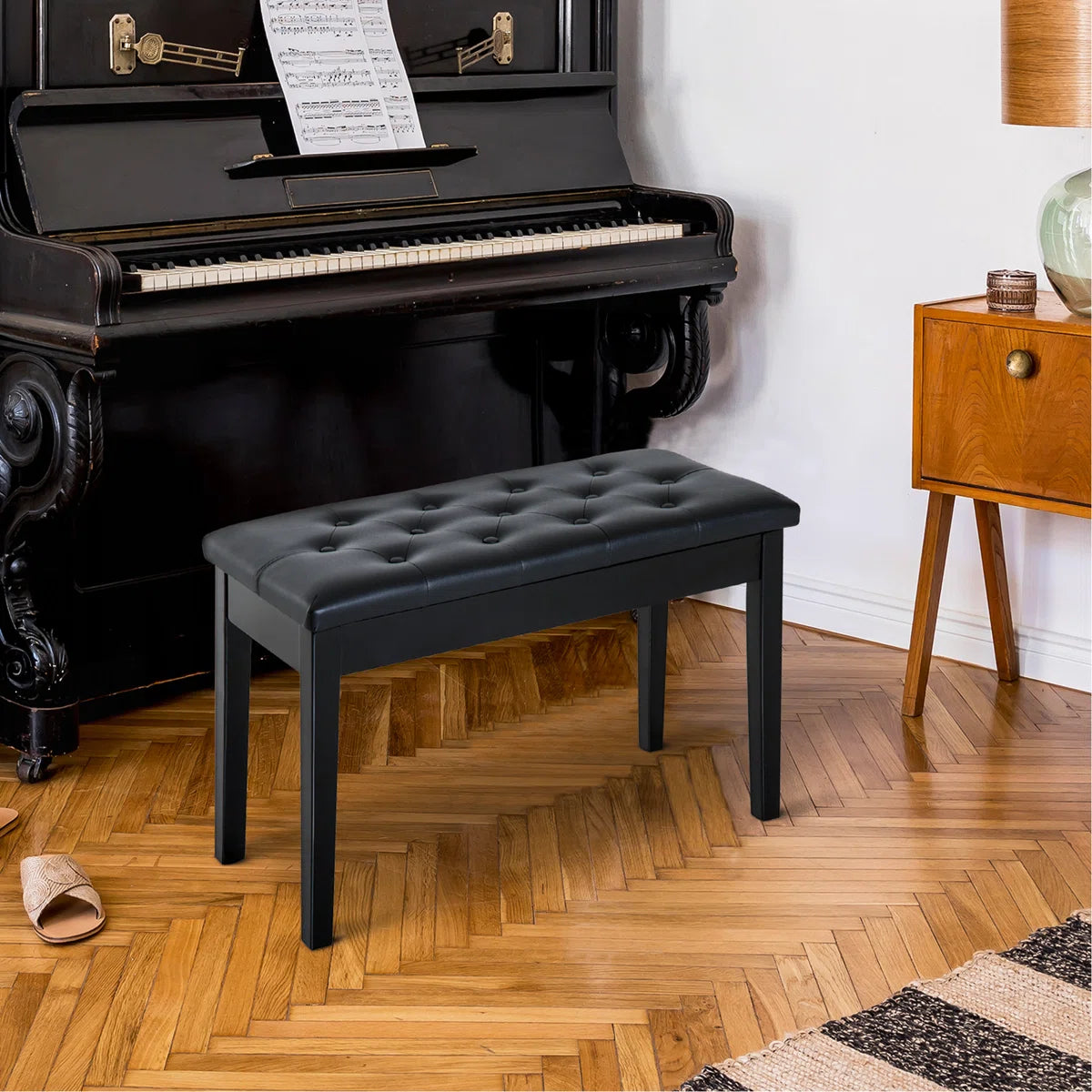 Leather Storage Bench Seat for Bedroom, Hallway & Living Room