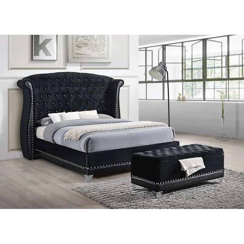 Dasher Upholstered Wingback Bed