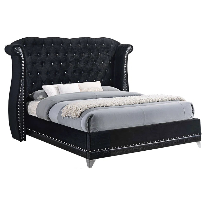 Dasher Upholstered Wingback Bed