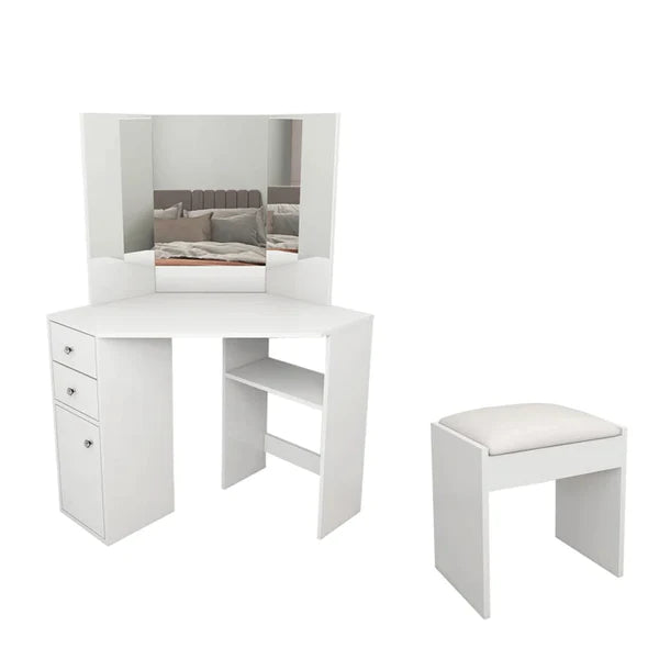 Jaweiz tren Vanity Set with Stool and Mirror dressing table design