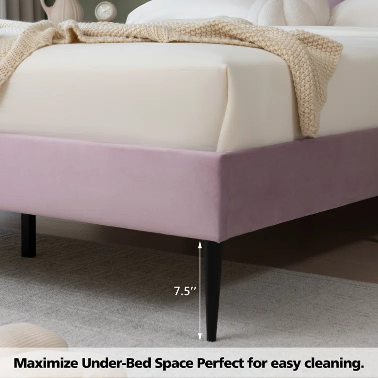 Deeb Tufted Upholstered Flower Silhouette Headboard Platform Bed