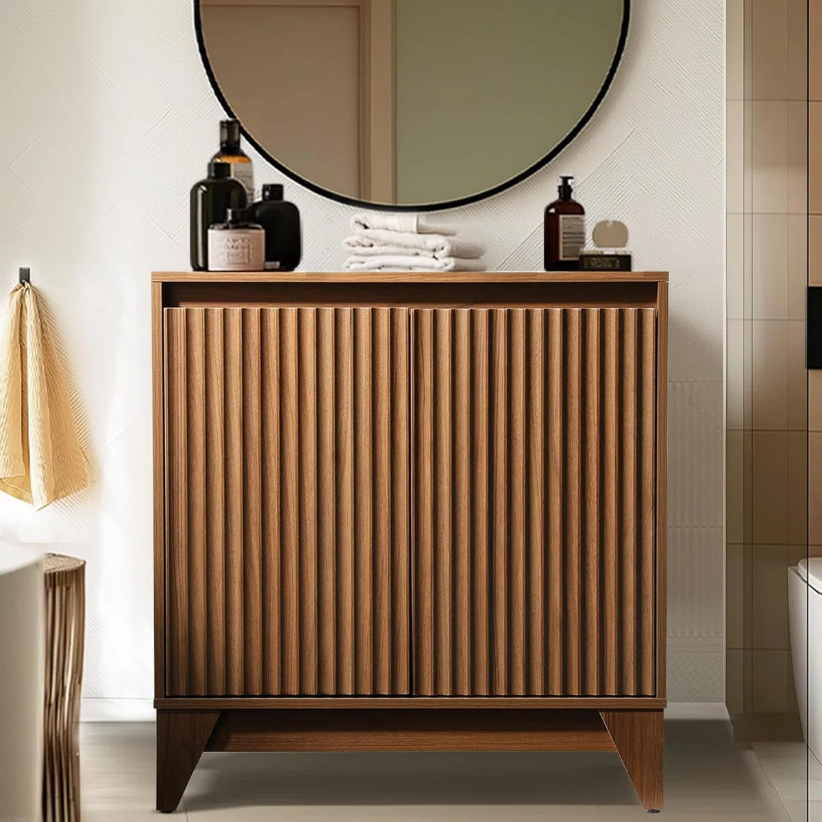 2 - Door Accent Cabinet With Adjustable Shelf