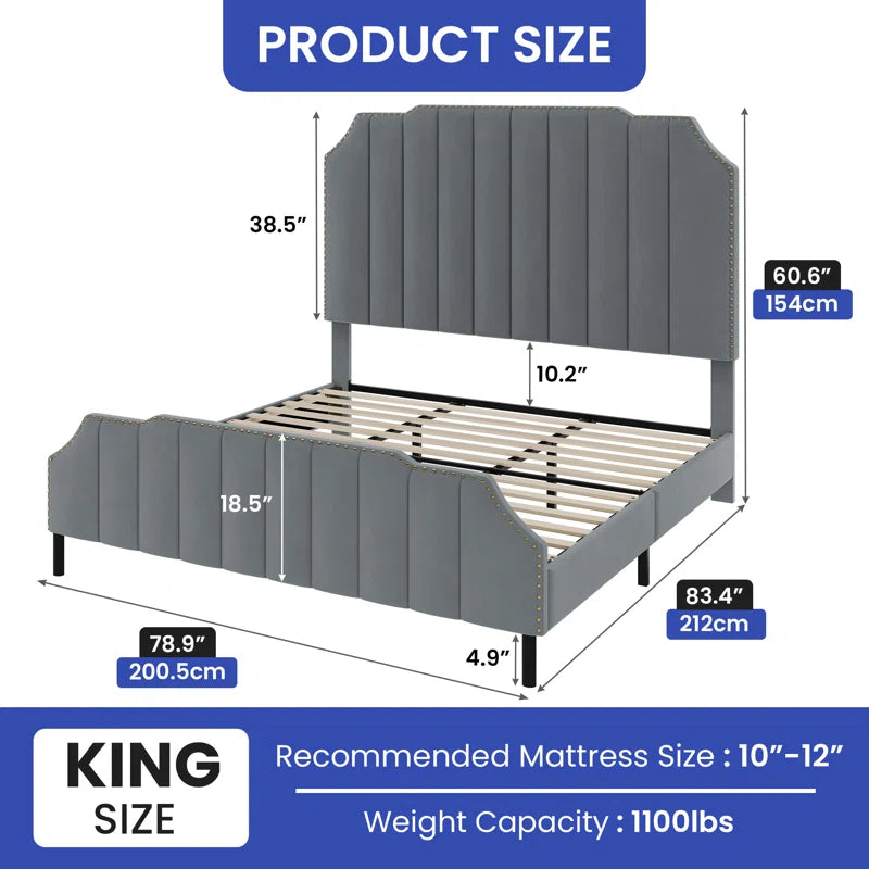 Denysse Upholstered Scalloped Bed