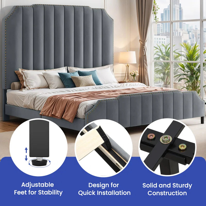 Denysse Upholstered Scalloped Bed