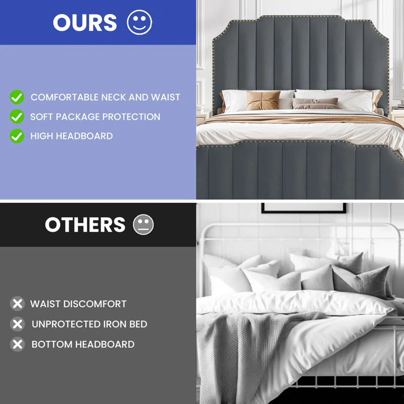 Denysse Upholstered Scalloped Bed