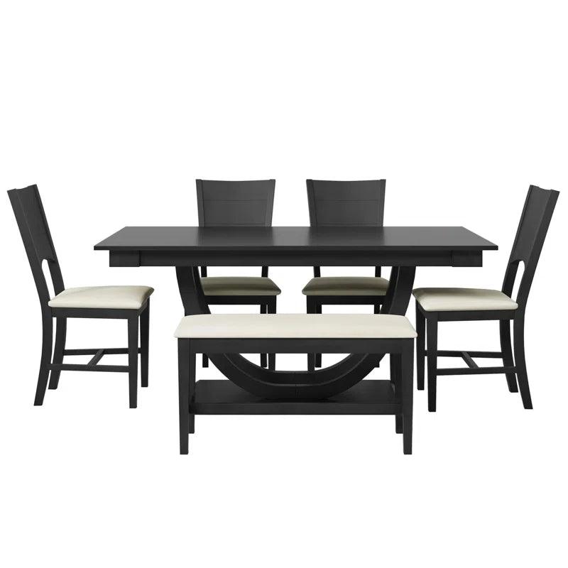 6 - Piece Pedestal Dining Set - Ouch Cart 