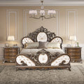 Devany Upholstered Bed in Cream and Cherry